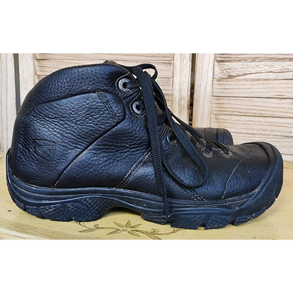 Keen EU 40.5 US 8 Black Leather Hiking Boots Lace Up Gorpcore Outdoor Utility